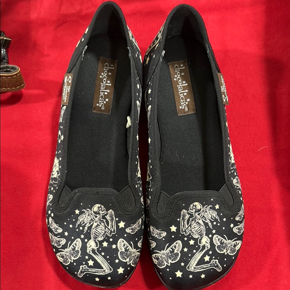 Black Skeleton Flats by Hot Chocolate Designs